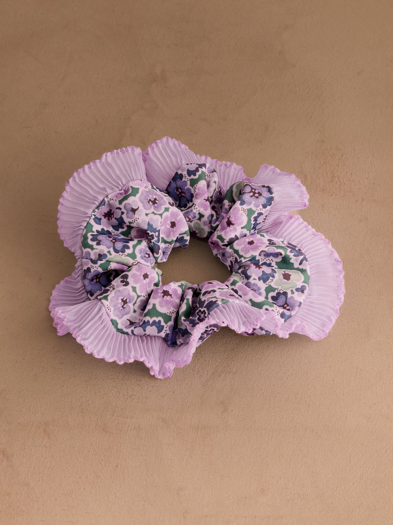 Cath Kidston purple camouflage ditsy floral scrunchie, imported from the UK