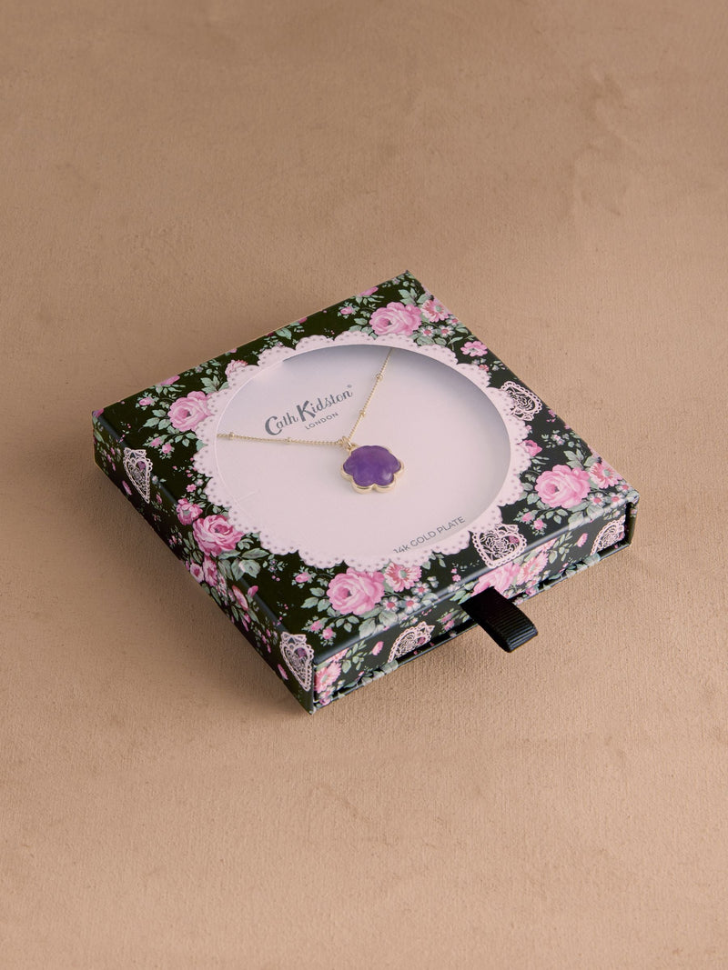 Cath Kidston gold tone amethyst flower necklace (British brand)