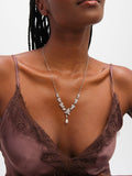 Jon Richard crystal and freshwater pearl Y-drop necklace 45mm (British brand)