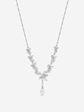 Jon Richard crystal and freshwater pearl Y-drop necklace 45mm (British brand)