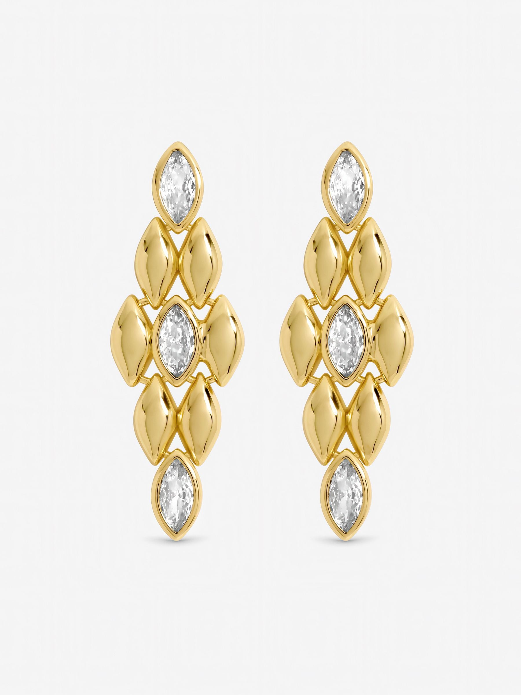 Jon Richard gold tone crystal earrings 38mm - British product