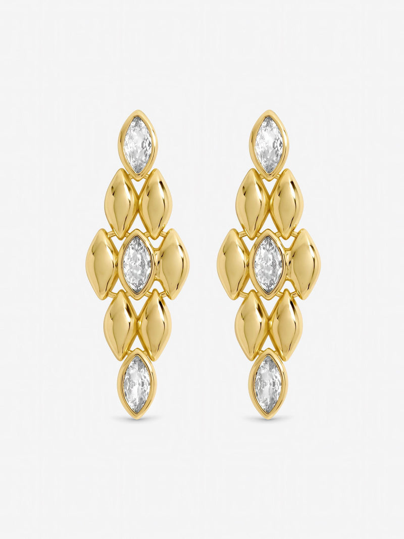 Jon Richard gold tone crystal earrings 38mm - British product