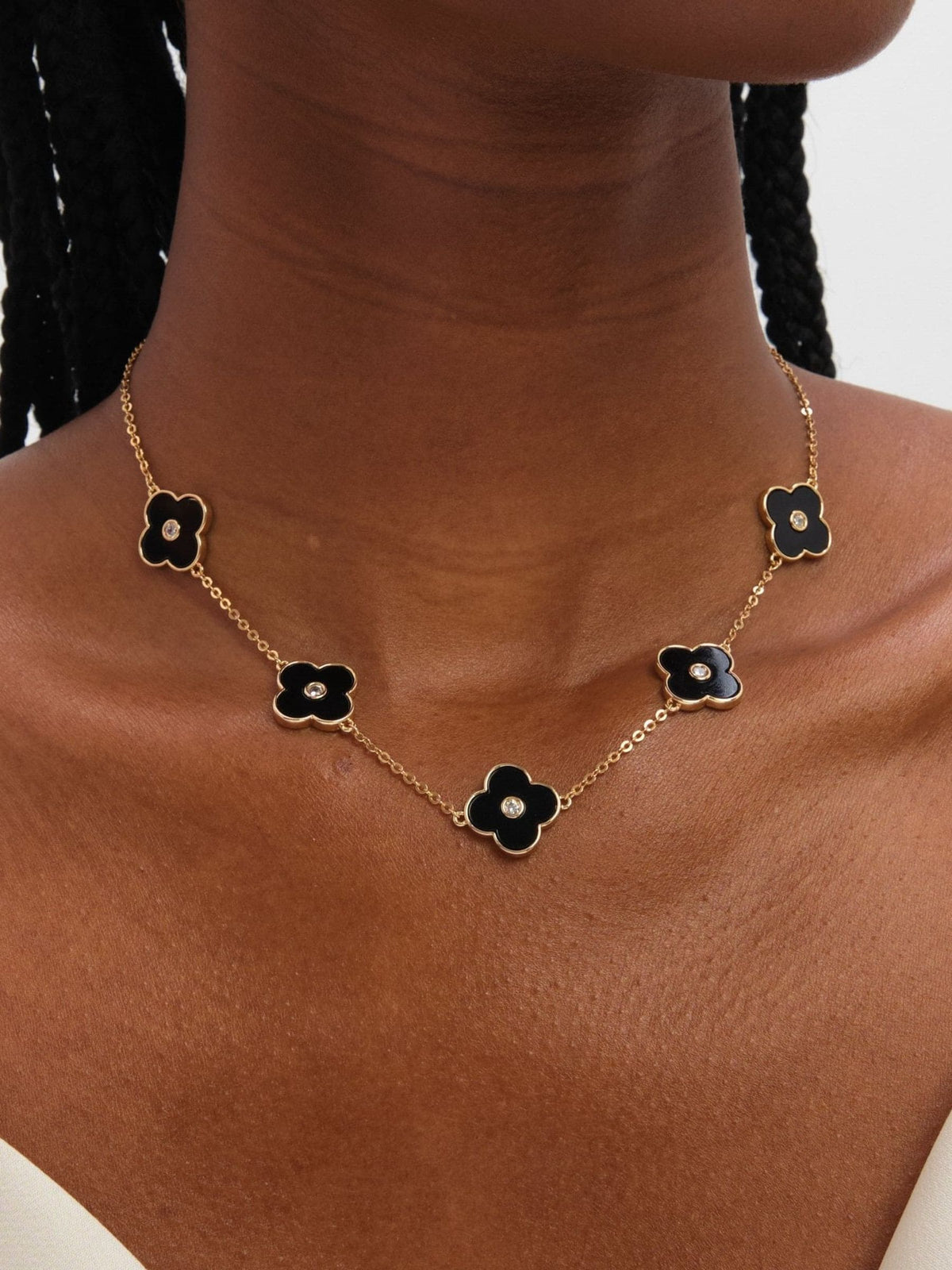 Jon Richard mother of pearl clover necklace 16 inch, UK version
