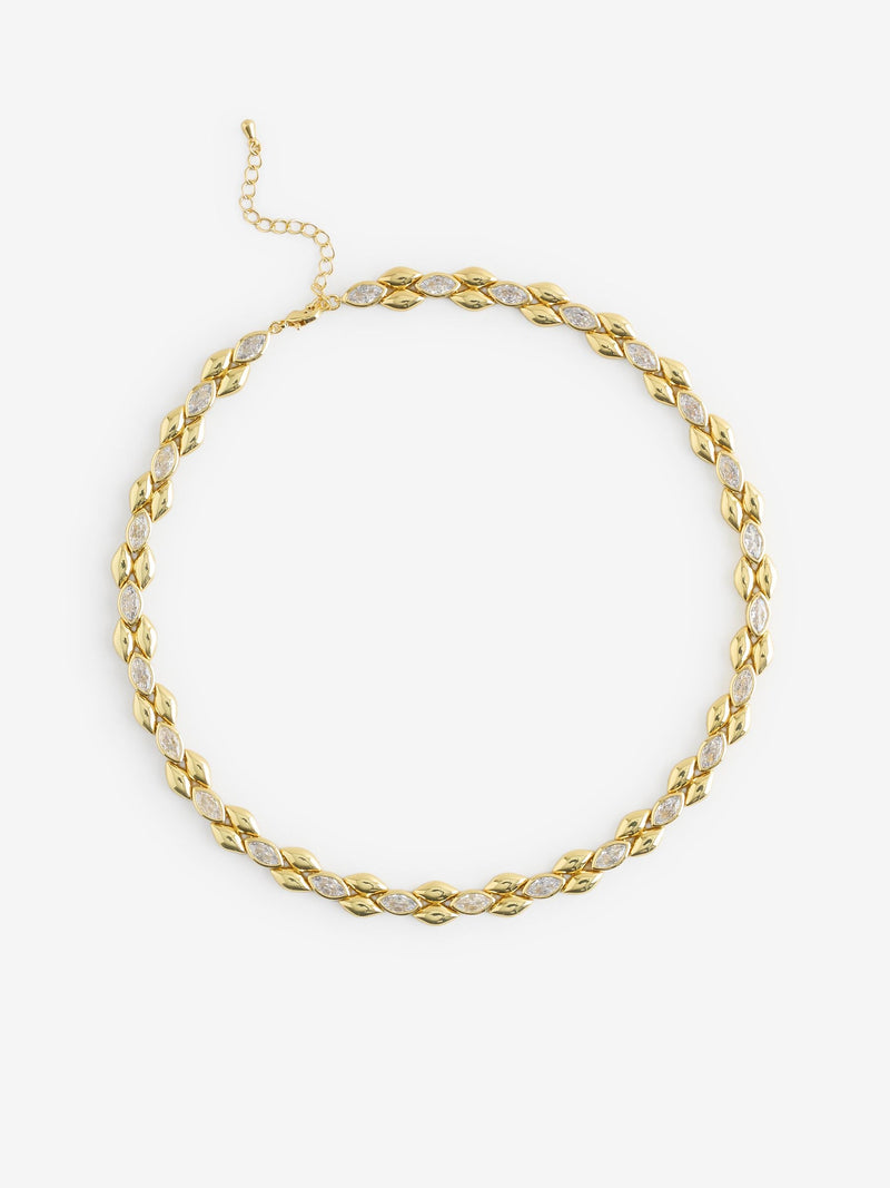 Jon Richard gold tone crystal necklace, imported from the UK