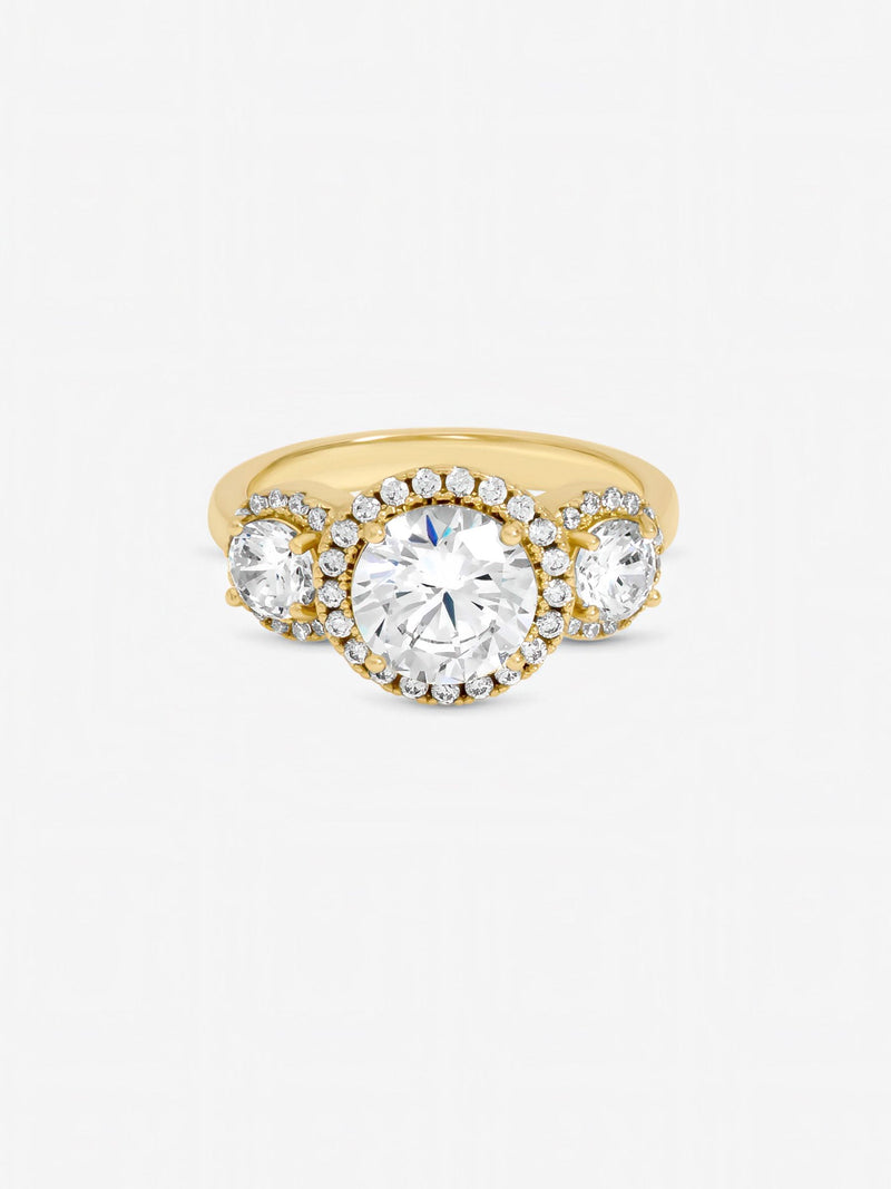 Jon Richard gold tone triple stone ring, UK version