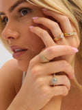 Jon Richard gold tone double band cubic zirconia ring - British product