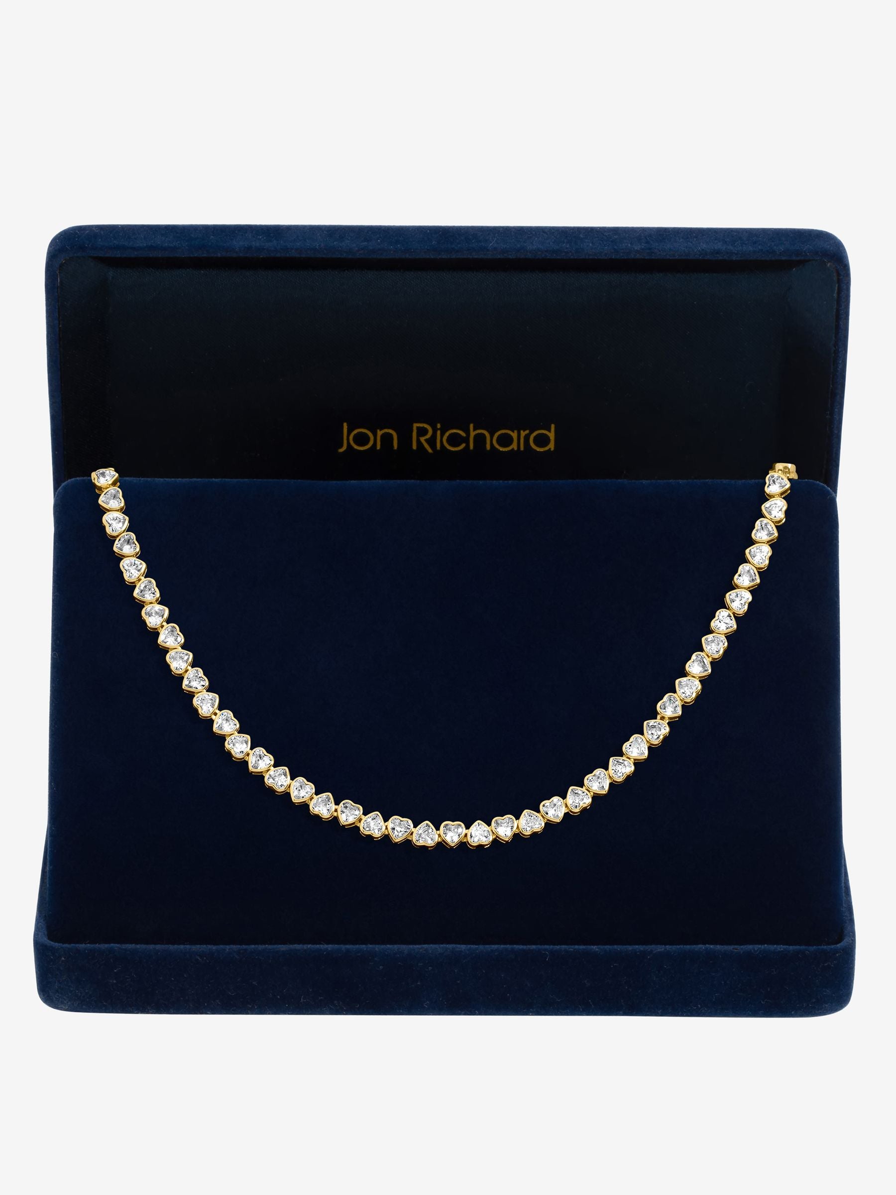 Jon Richard cubic zirconia heart necklace gold plated - British product