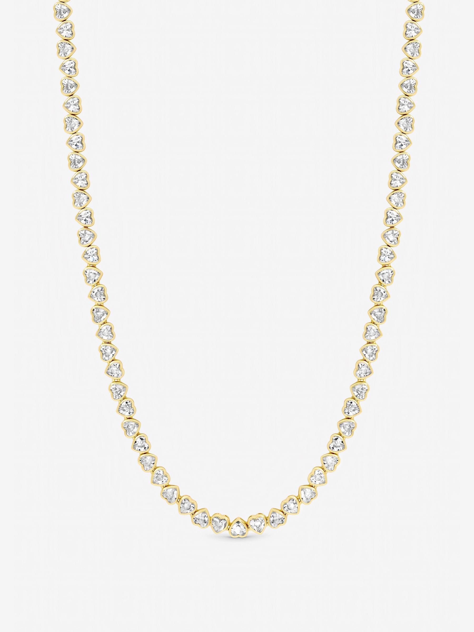 Jon Richard cubic zirconia heart necklace gold plated - British product