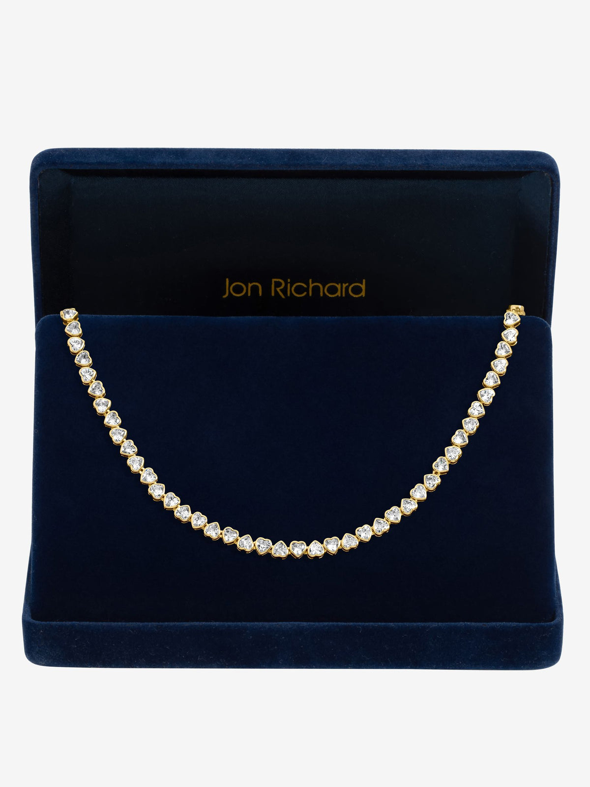Jon Richard cubic zirconia heart necklace gold plated - British product