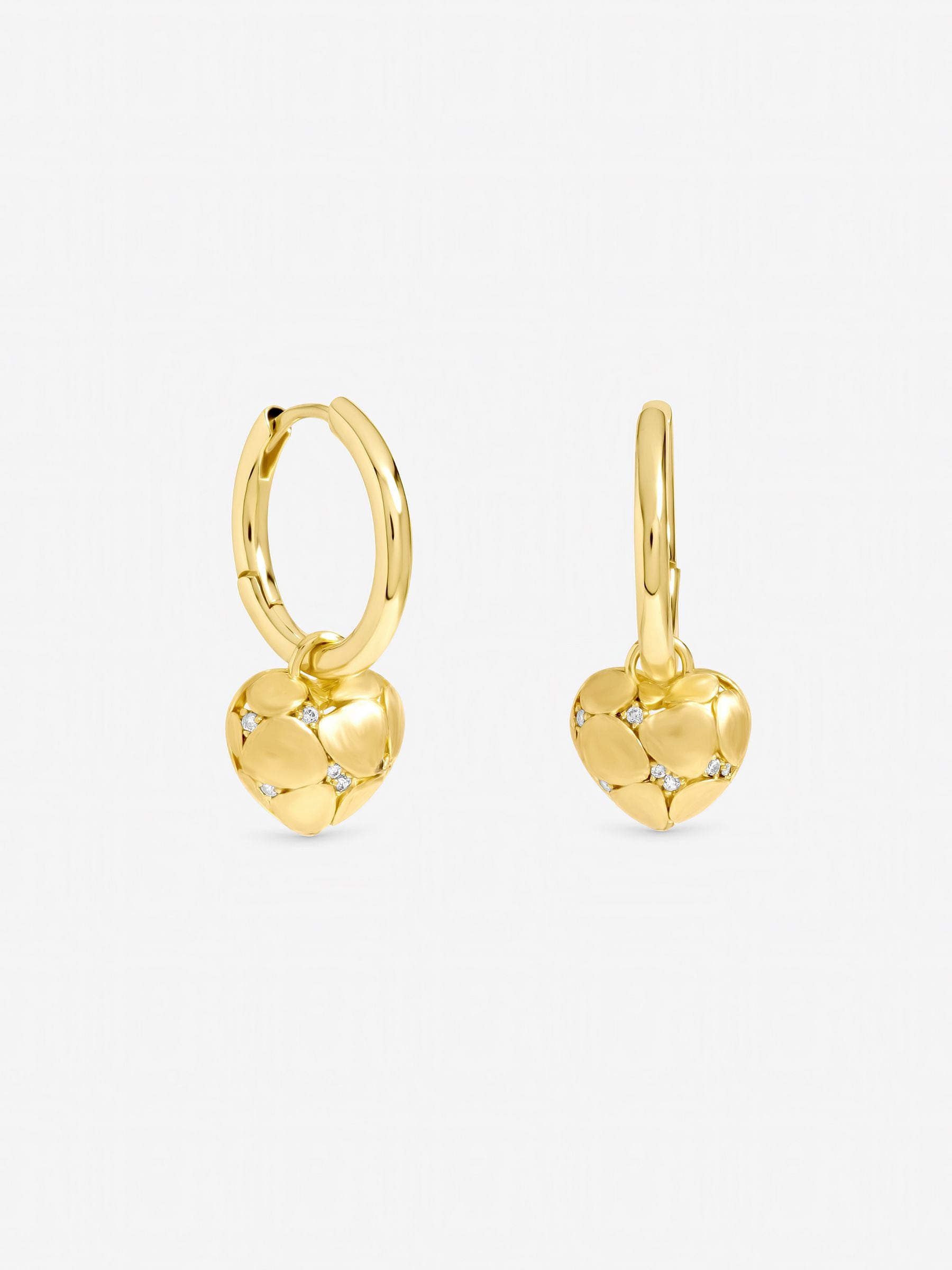 Jon Richard gold satin heart earrings, UK version