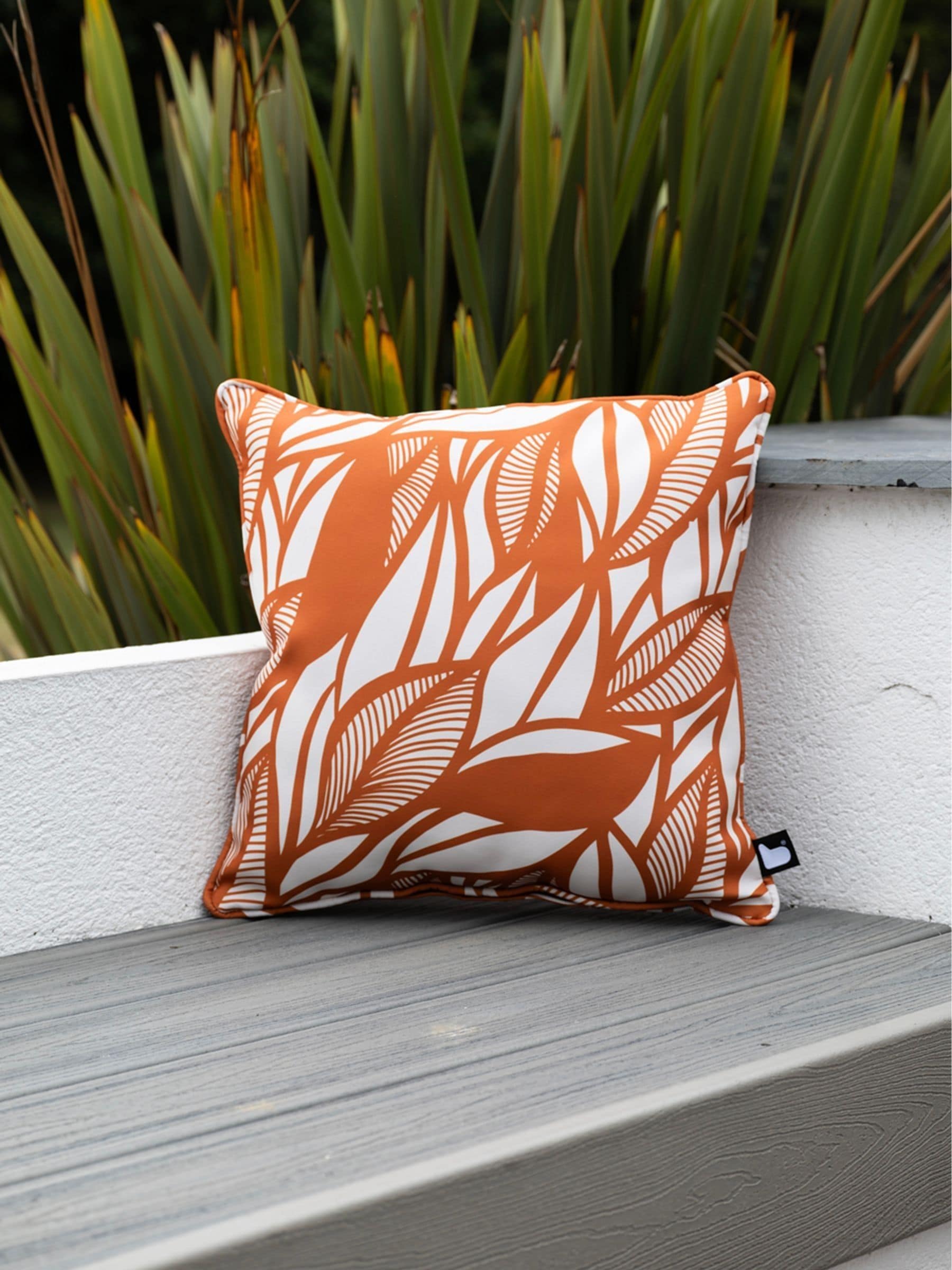 Extreme Lounging outdoor cushions rust orange Poplar Leaf 43cm, imported from the UK
