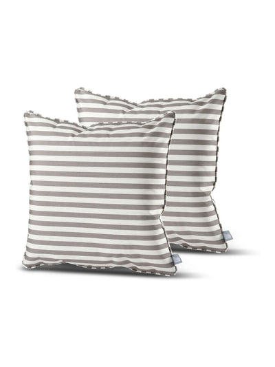 Next Extreme Lounging B Cushions Silver Grey Outdoor Pencil Stripe 2 Pack 50x50cm- Buy online at McGrocer