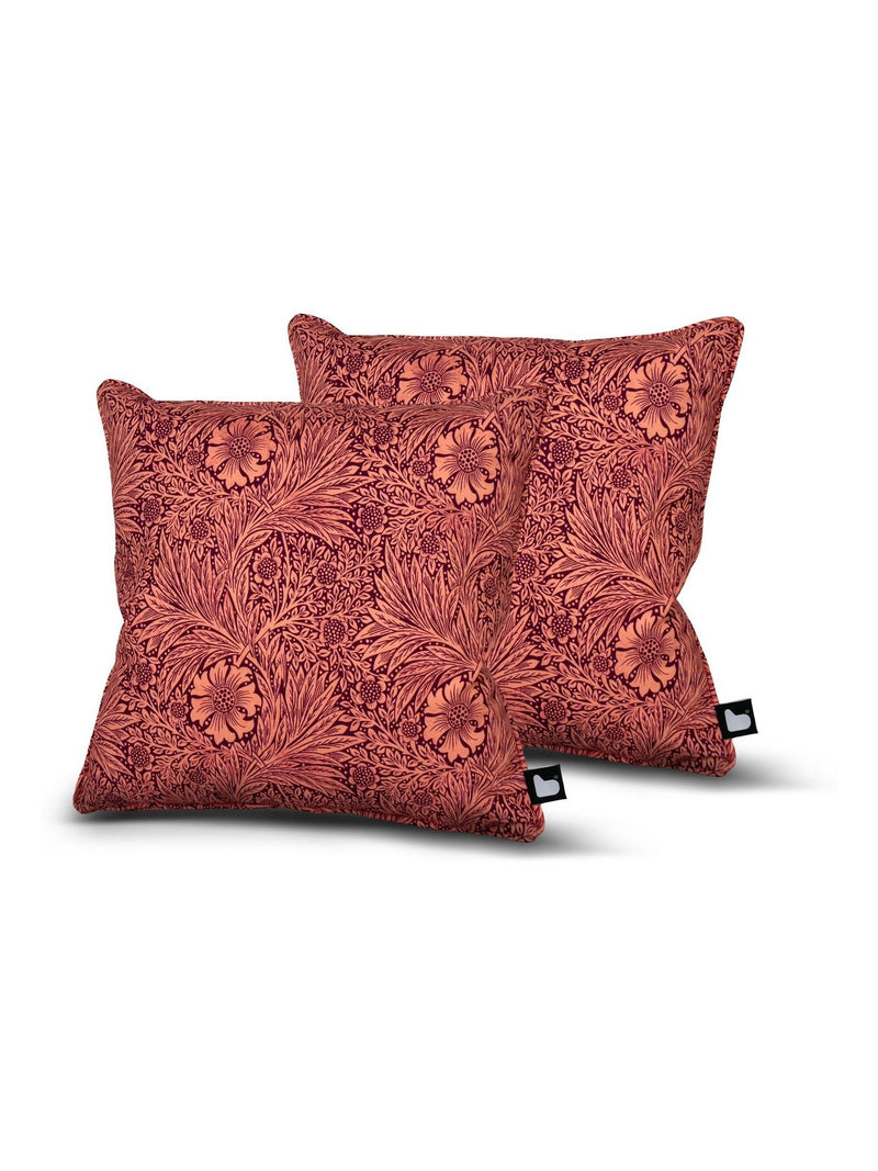 Extreme Lounging William Morris cushions coral orange 43cm, imported from the UK