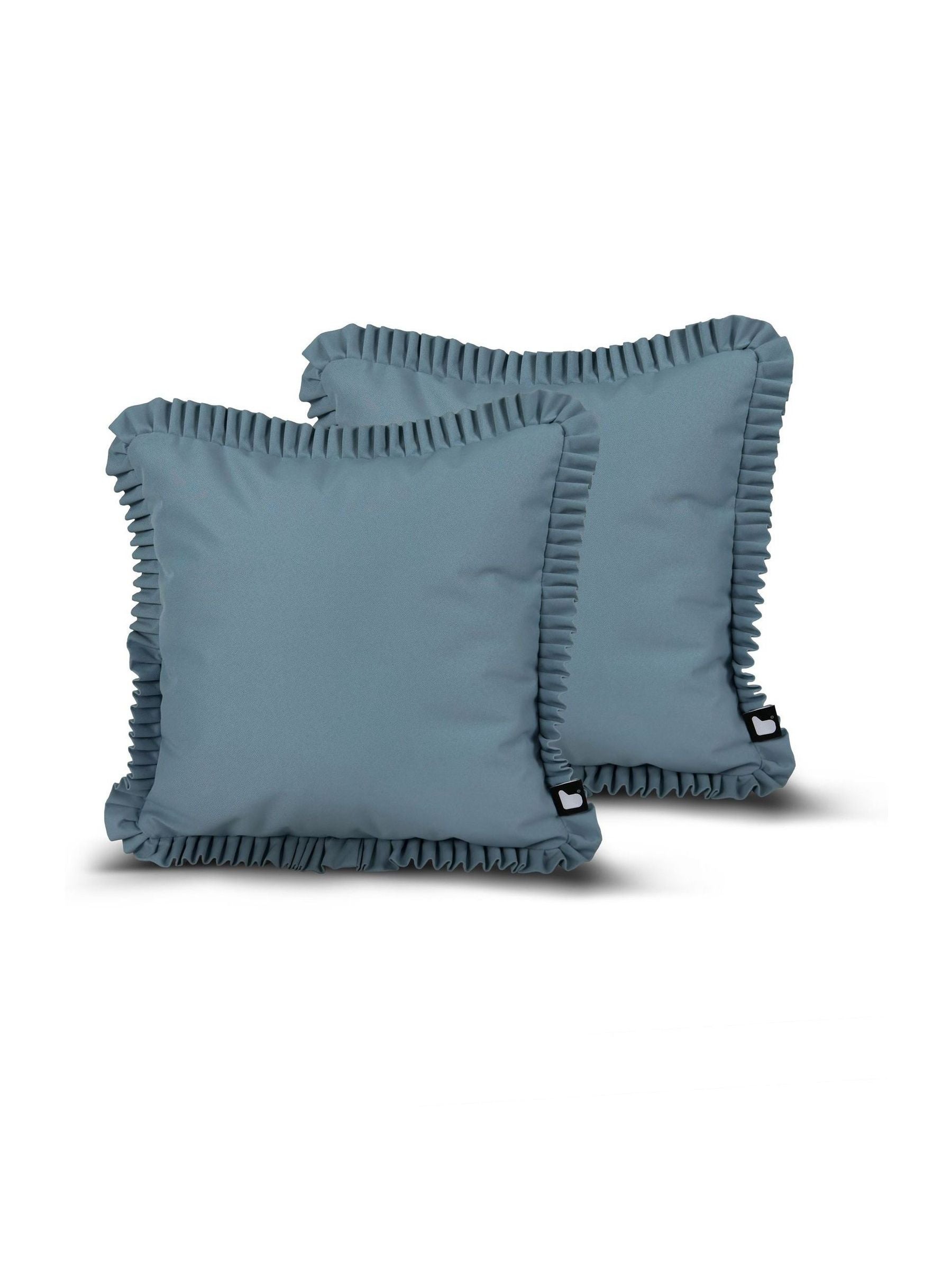 Extreme Lounging sea blue outdoor frill B cushion twin pack 43x43cm (British brand)
