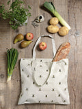 Sophie Allport bees folding shopping bag pale green, imported from the UK