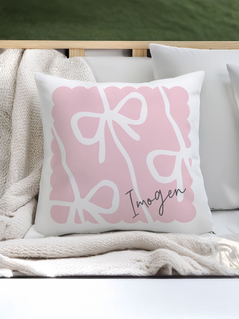 PMC personalised bow cushion 40x40cm polyester, UK version