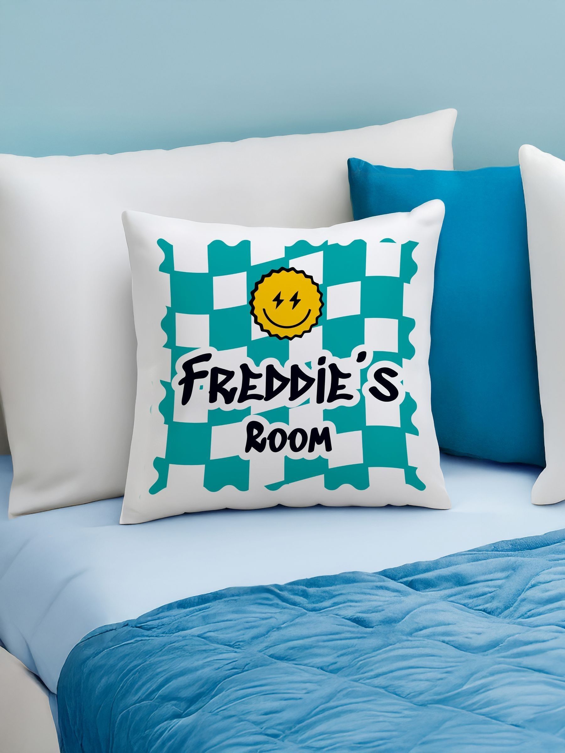 PMC personalised checked cushion 40x40cm - British product