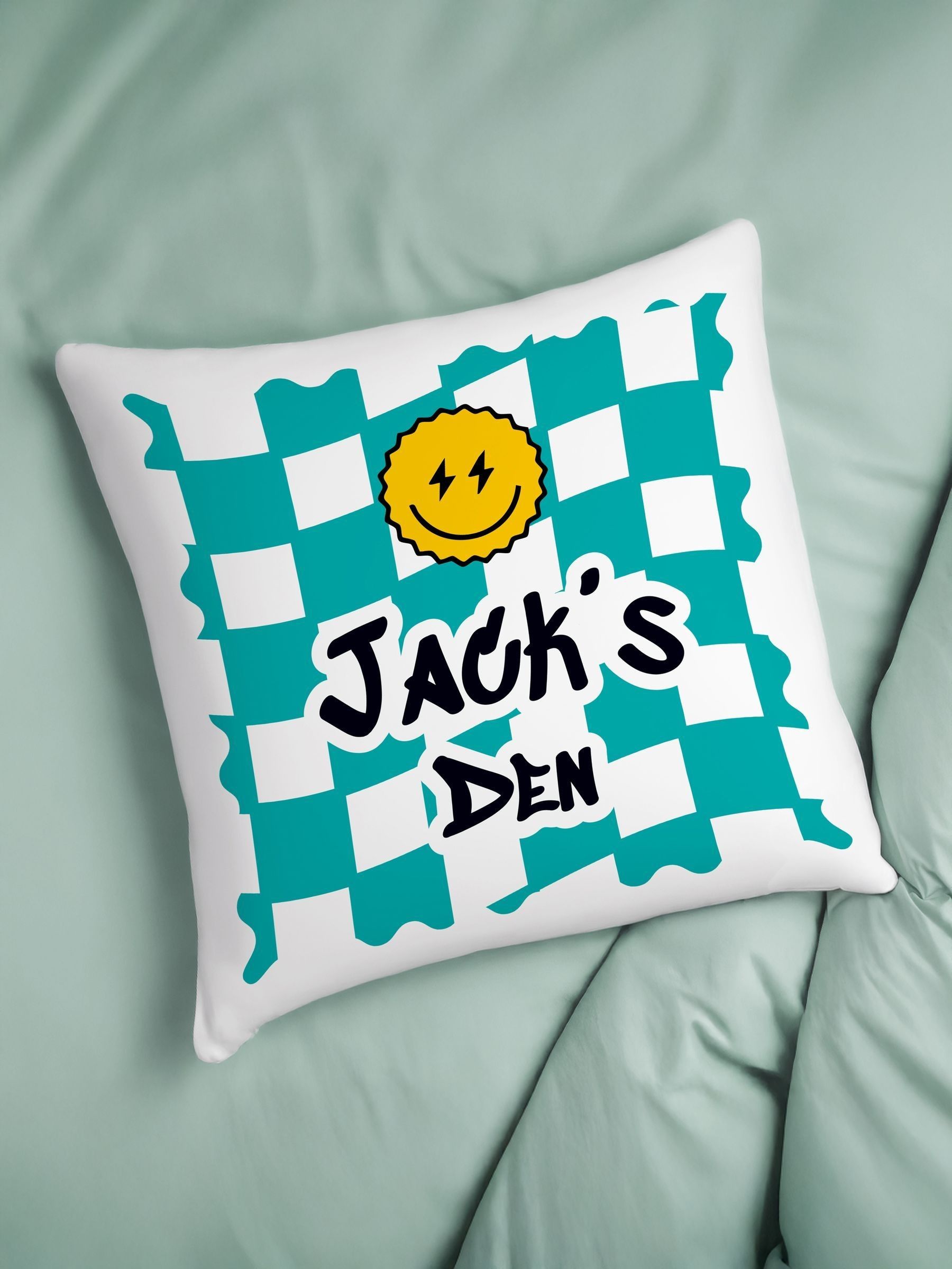 PMC personalised checked cushion 40x40cm - British product