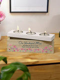 PMC personalised floral wooden tea light box, UK version