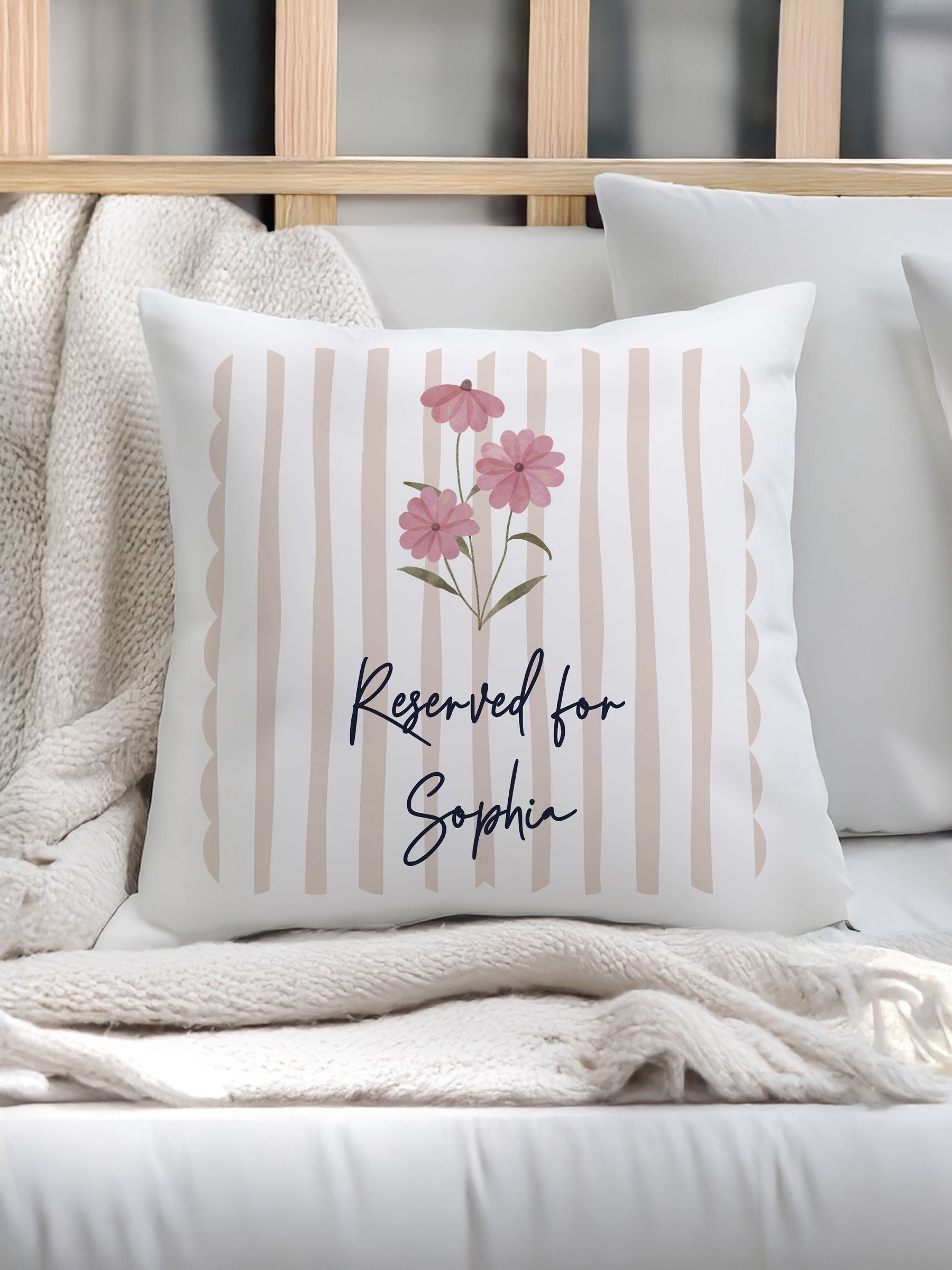 PMC floral stripey cushion 40x40cm - British product