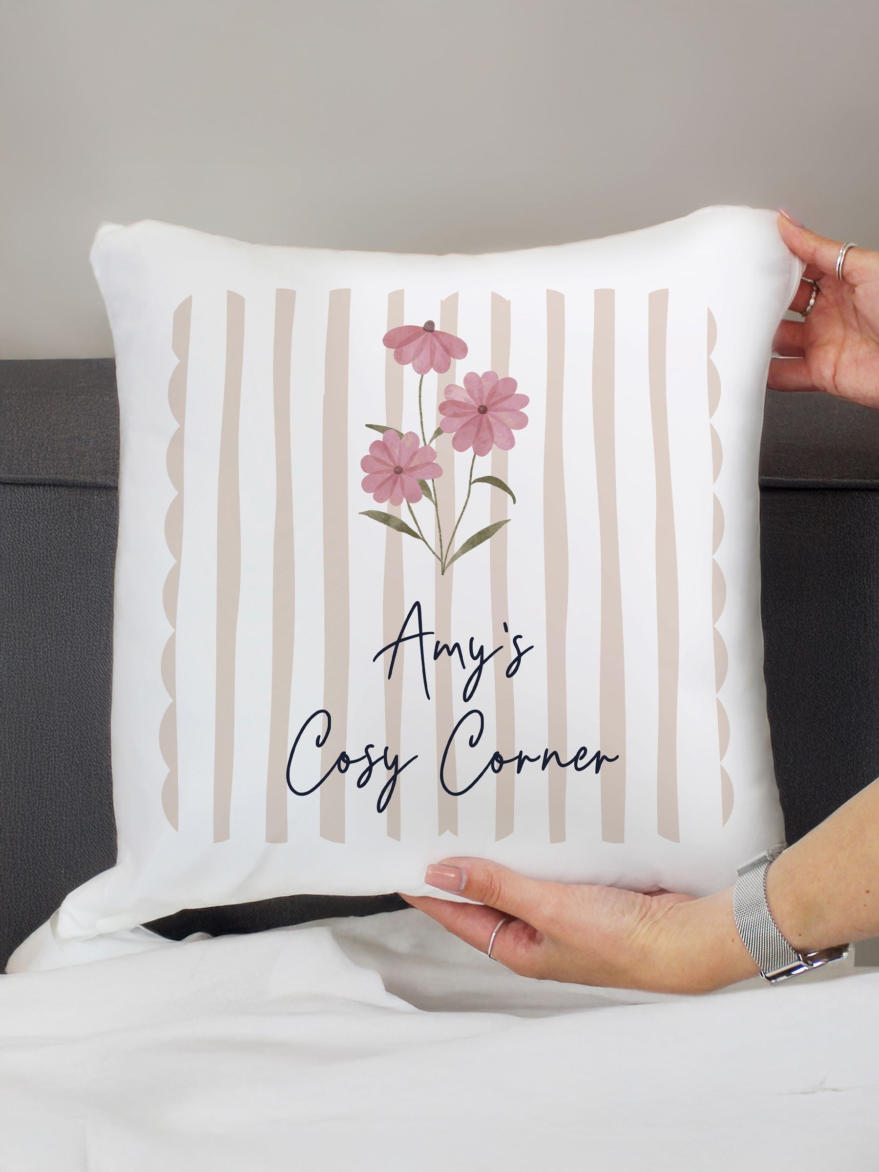 PMC floral stripey cushion 40x40cm - British product