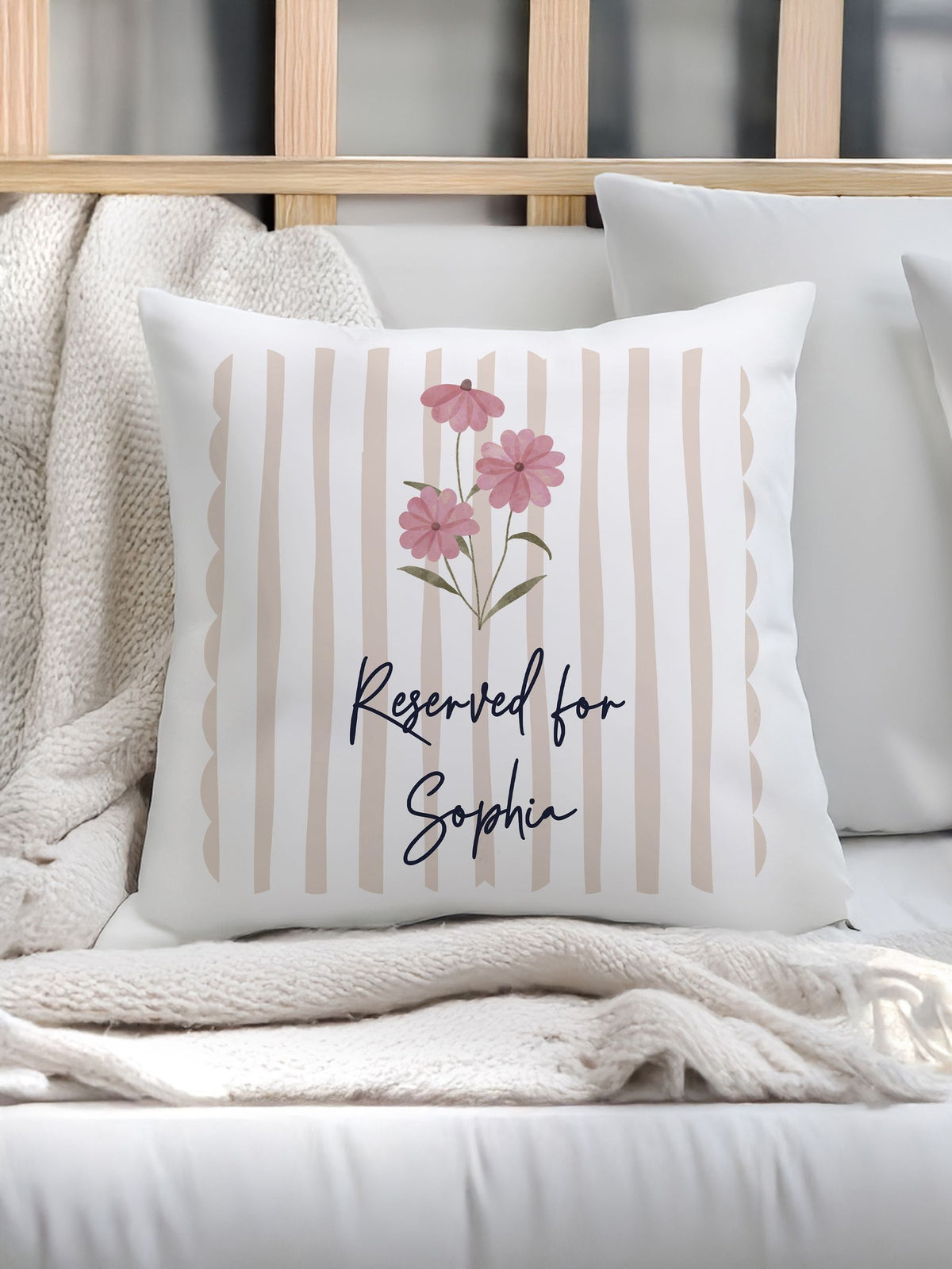 PMC floral stripey cushion 40x40cm - British product