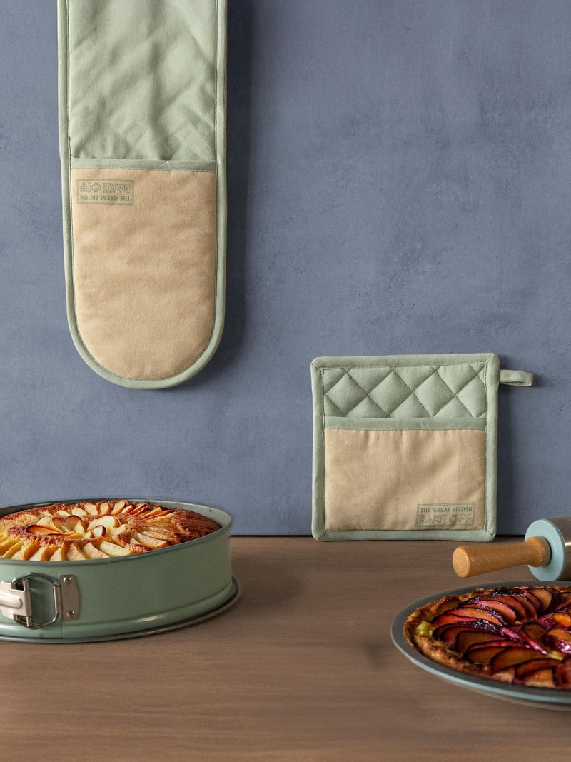 Great British Bake Off kitchen textiles set duck egg blue, UK version