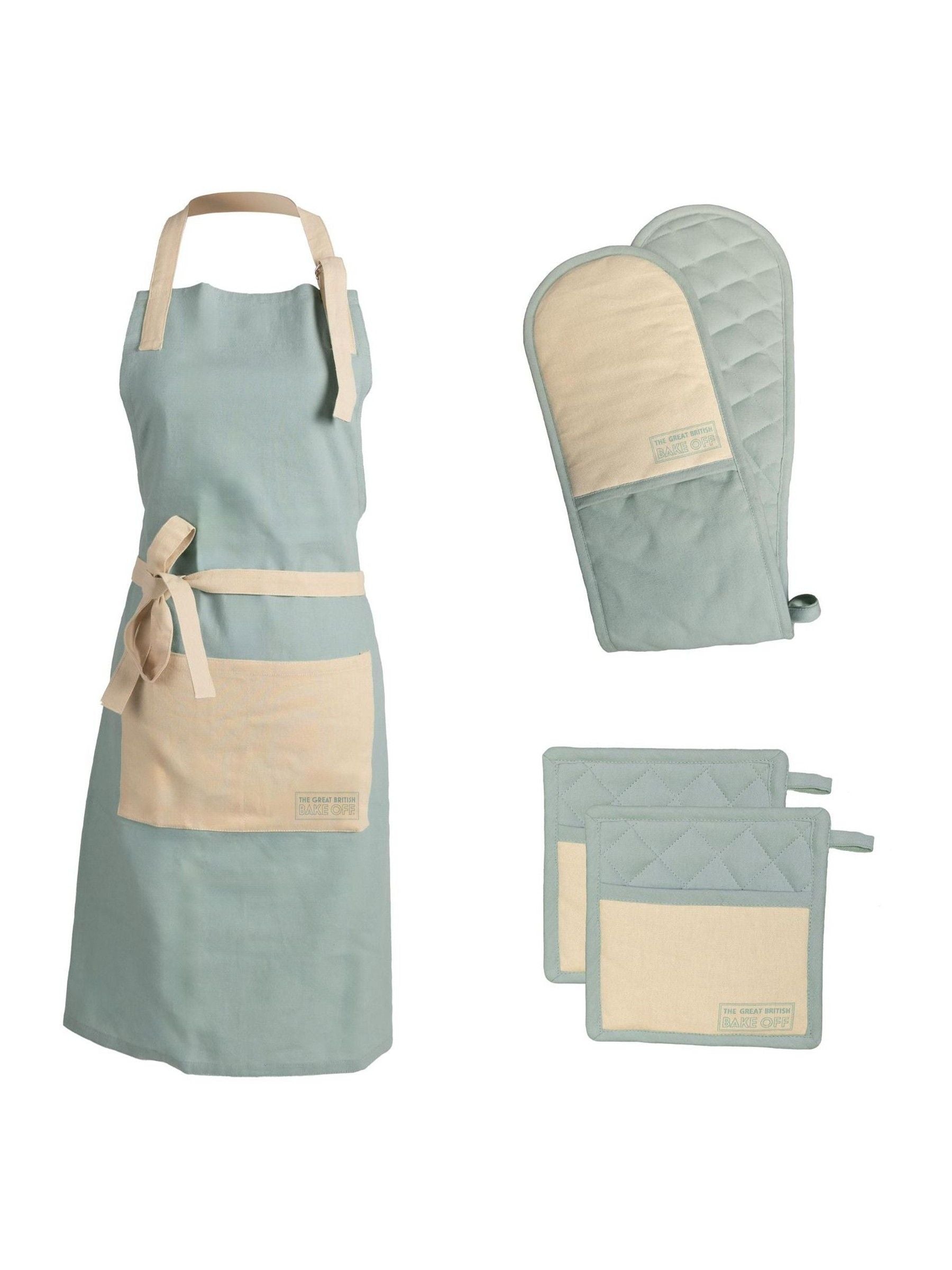 Great British Bake Off kitchen textiles set duck egg blue, UK version