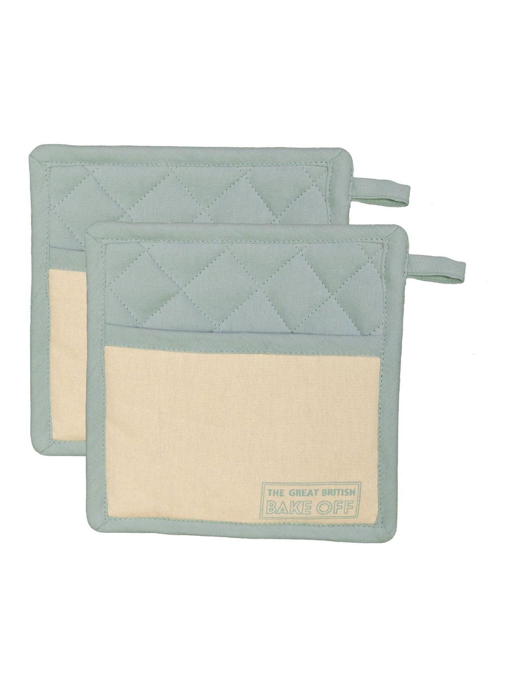 Great British Bake Off kitchen textiles set duck egg blue, UK version