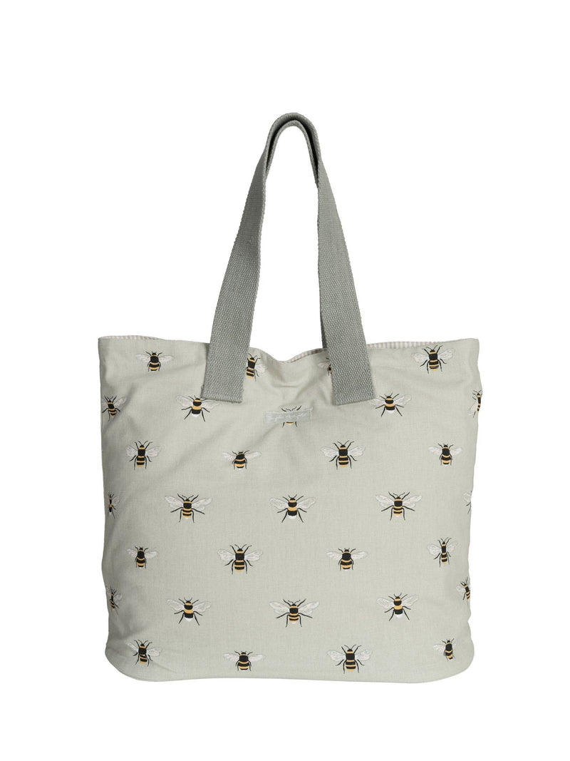 Sophie Allport pale green bees everyday bag cotton tote, UK version