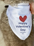 Solesmith Valentine dog bandana white red heart, UK version