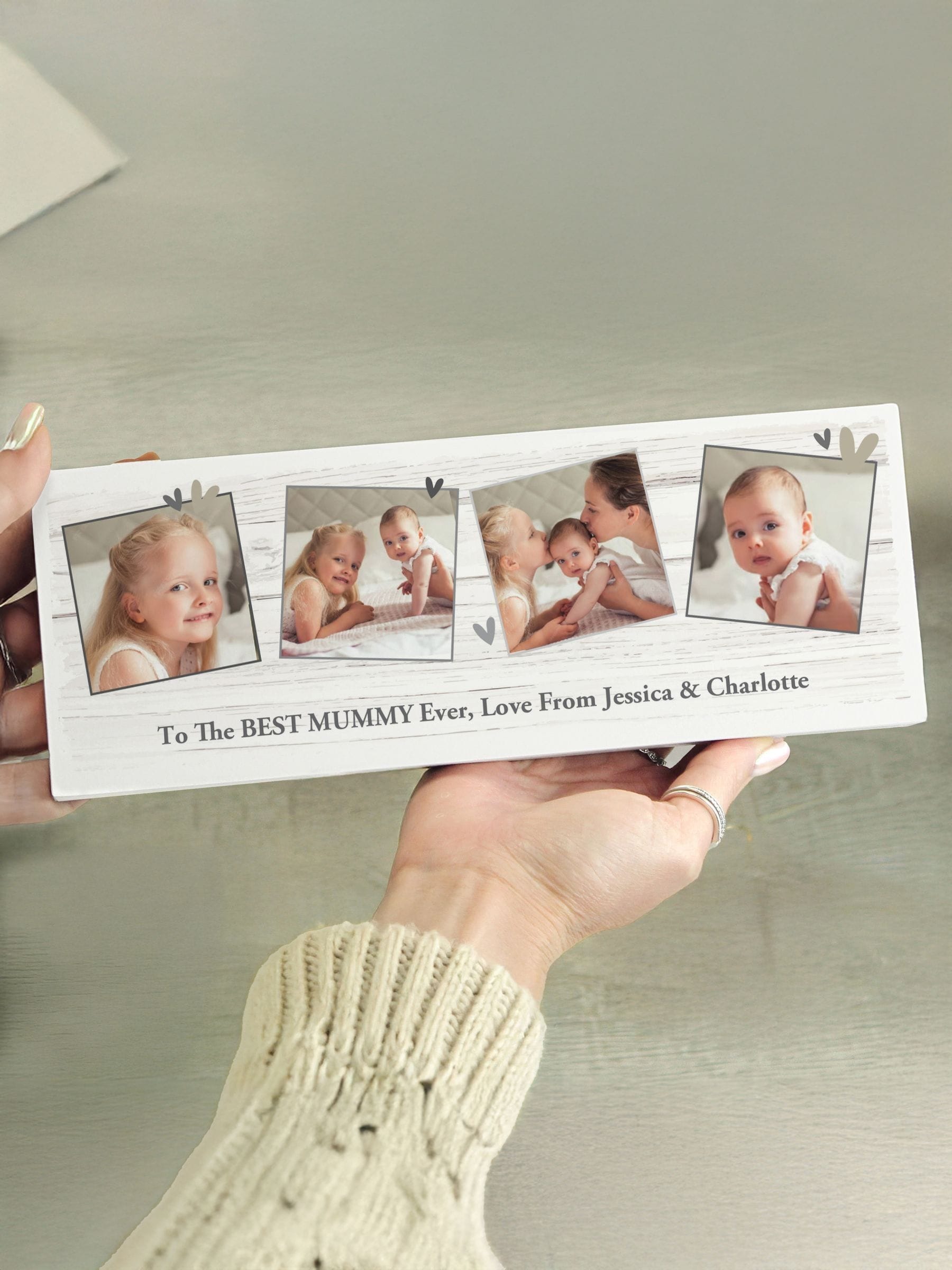 PMC personalised hearts photo ornament ONE, UK version