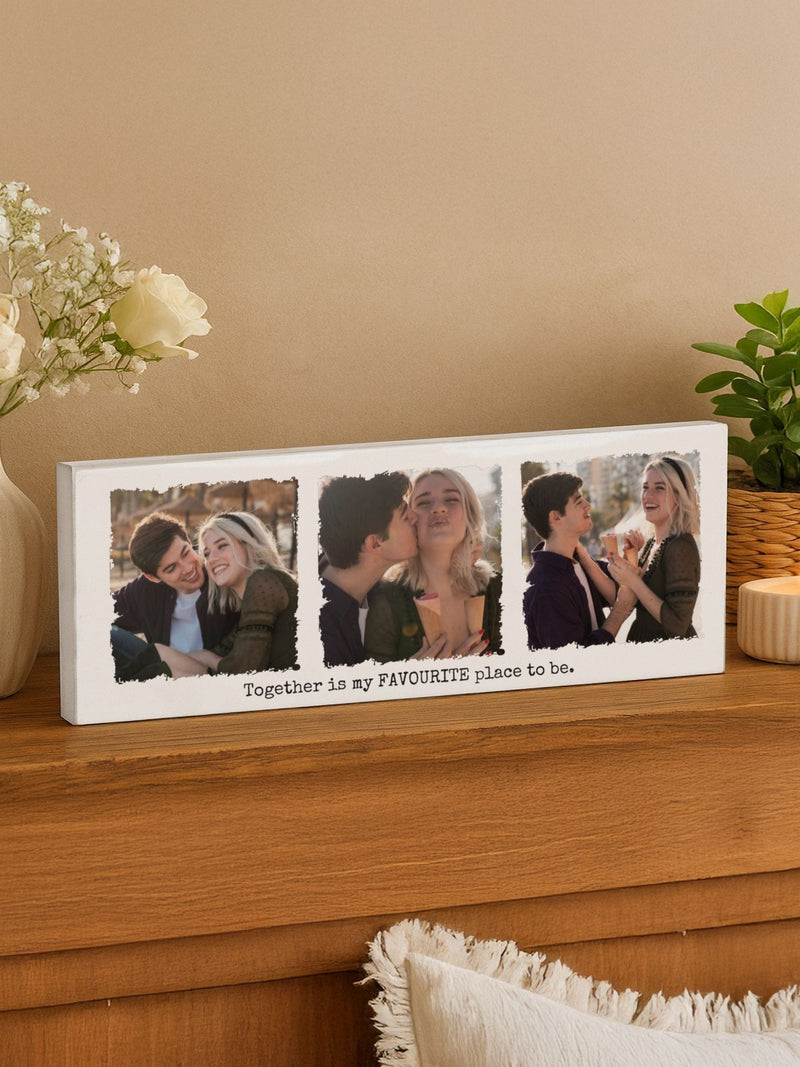 PMC wooden ornament personalised with photos, imported from the UK