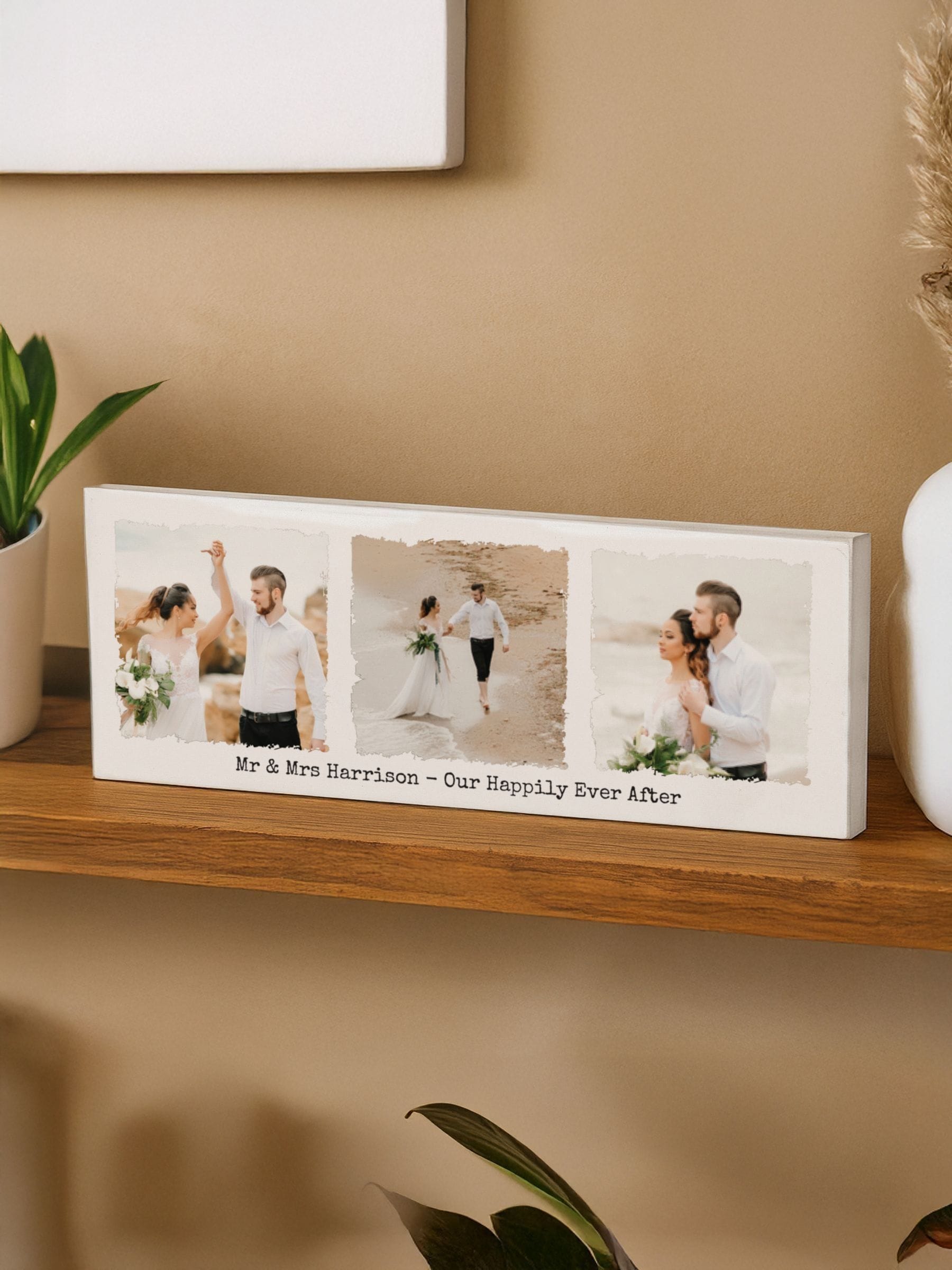 PMC wooden ornament personalised with photos, imported from the UK