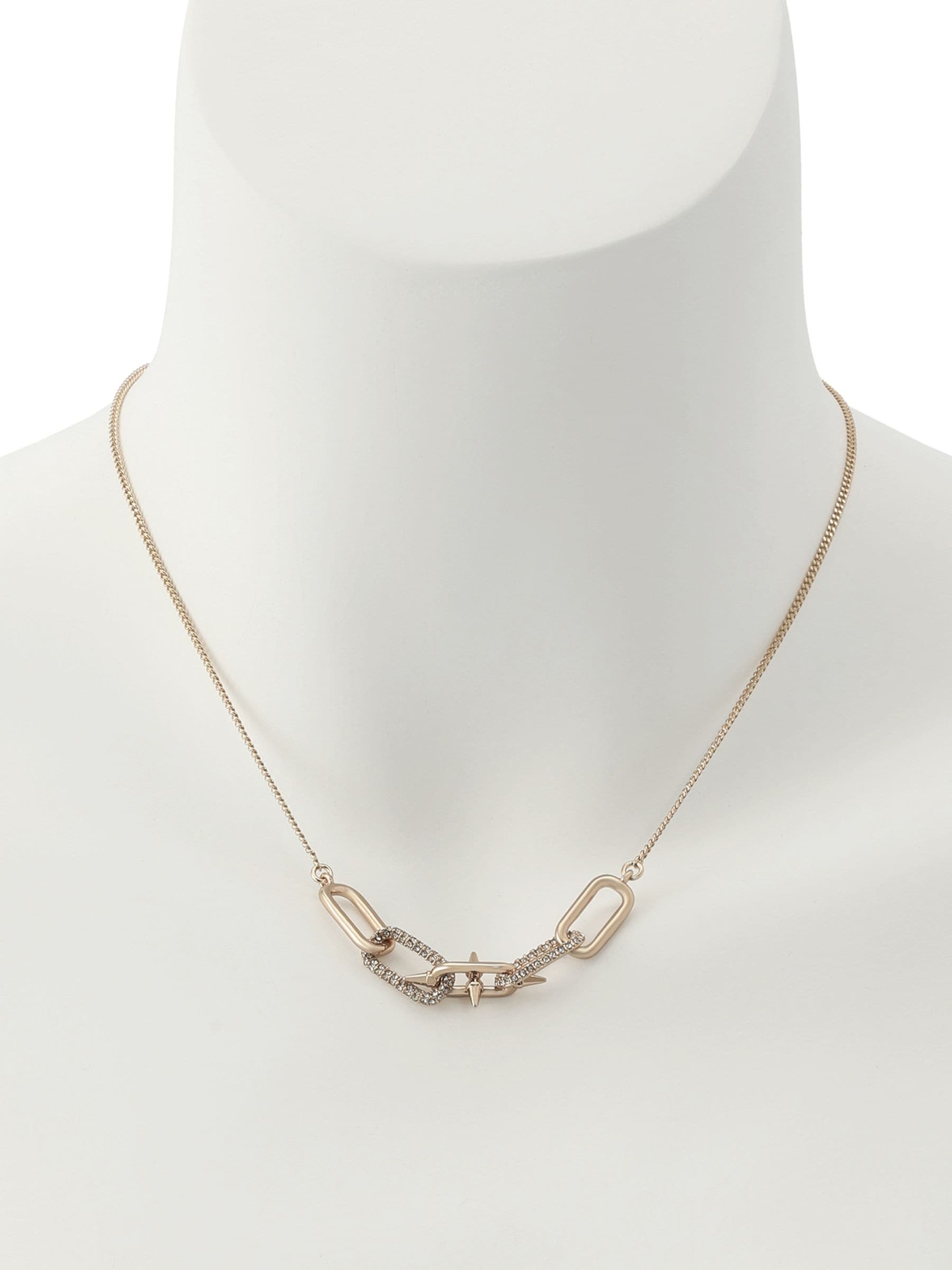 AllSaints gold tone bib necklace with pavé spikes (British brand)