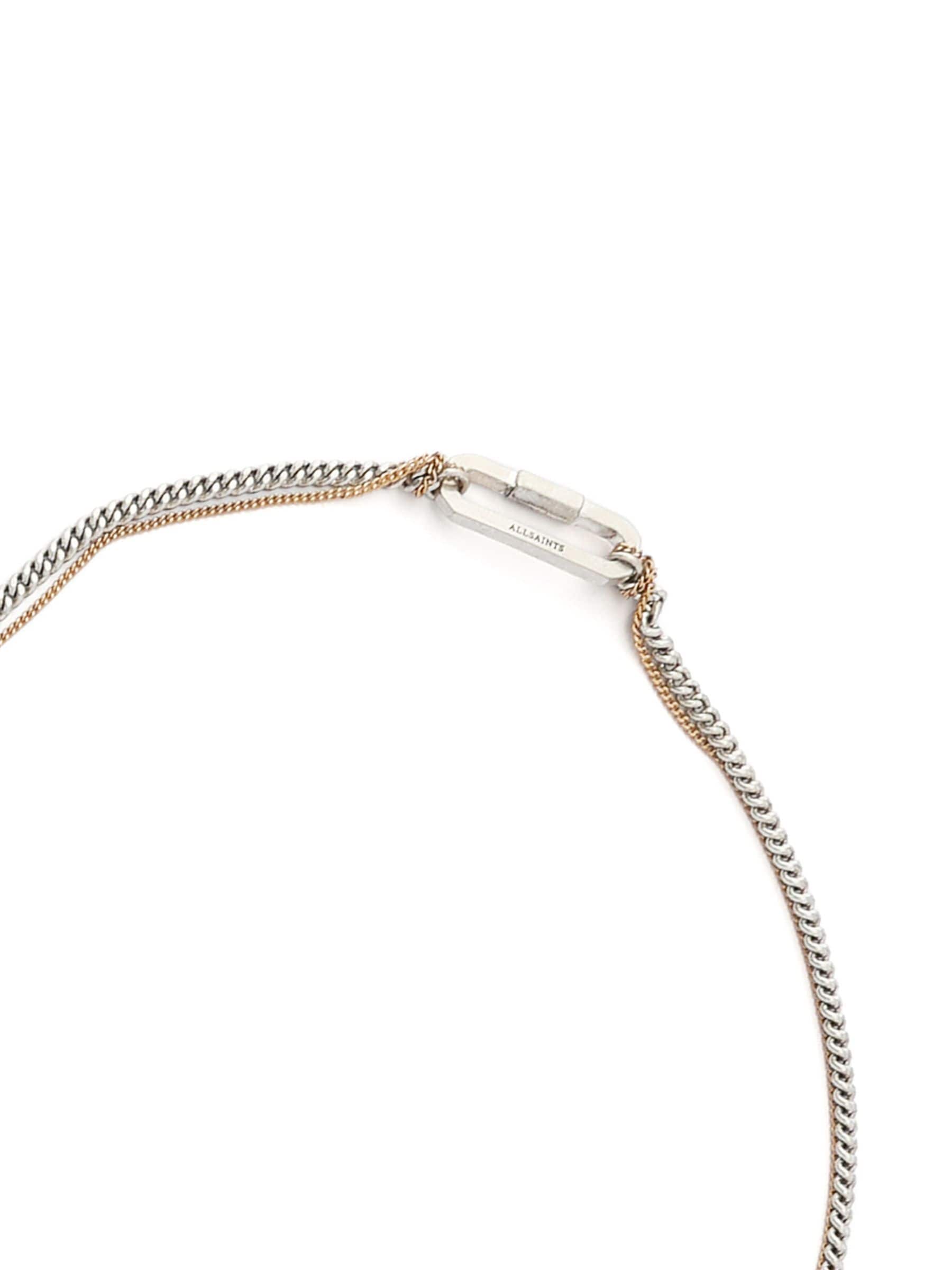 AllSaints April Wrap Strand necklace silver tone cubic zirconia, UK version