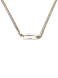 AllSaints April Wrap Strand necklace silver tone cubic zirconia, UK version