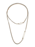 AllSaints April Wrap Strand necklace silver tone cubic zirconia, UK version
