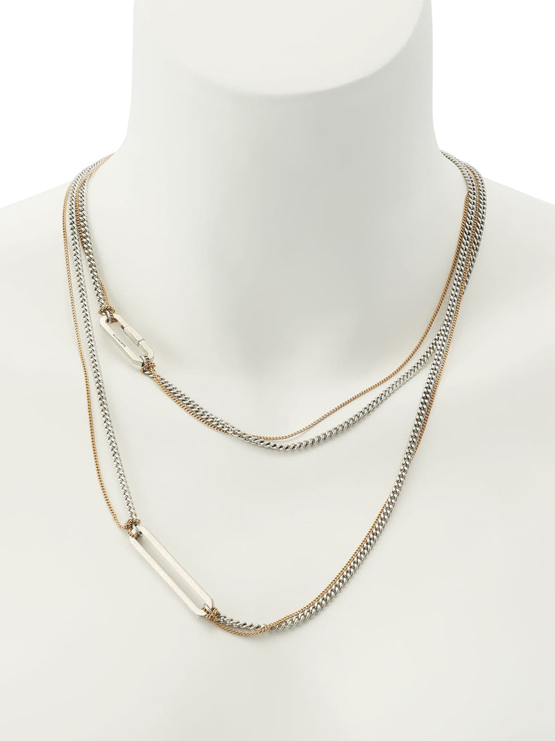 AllSaints April Wrap Strand necklace silver tone cubic zirconia, UK version