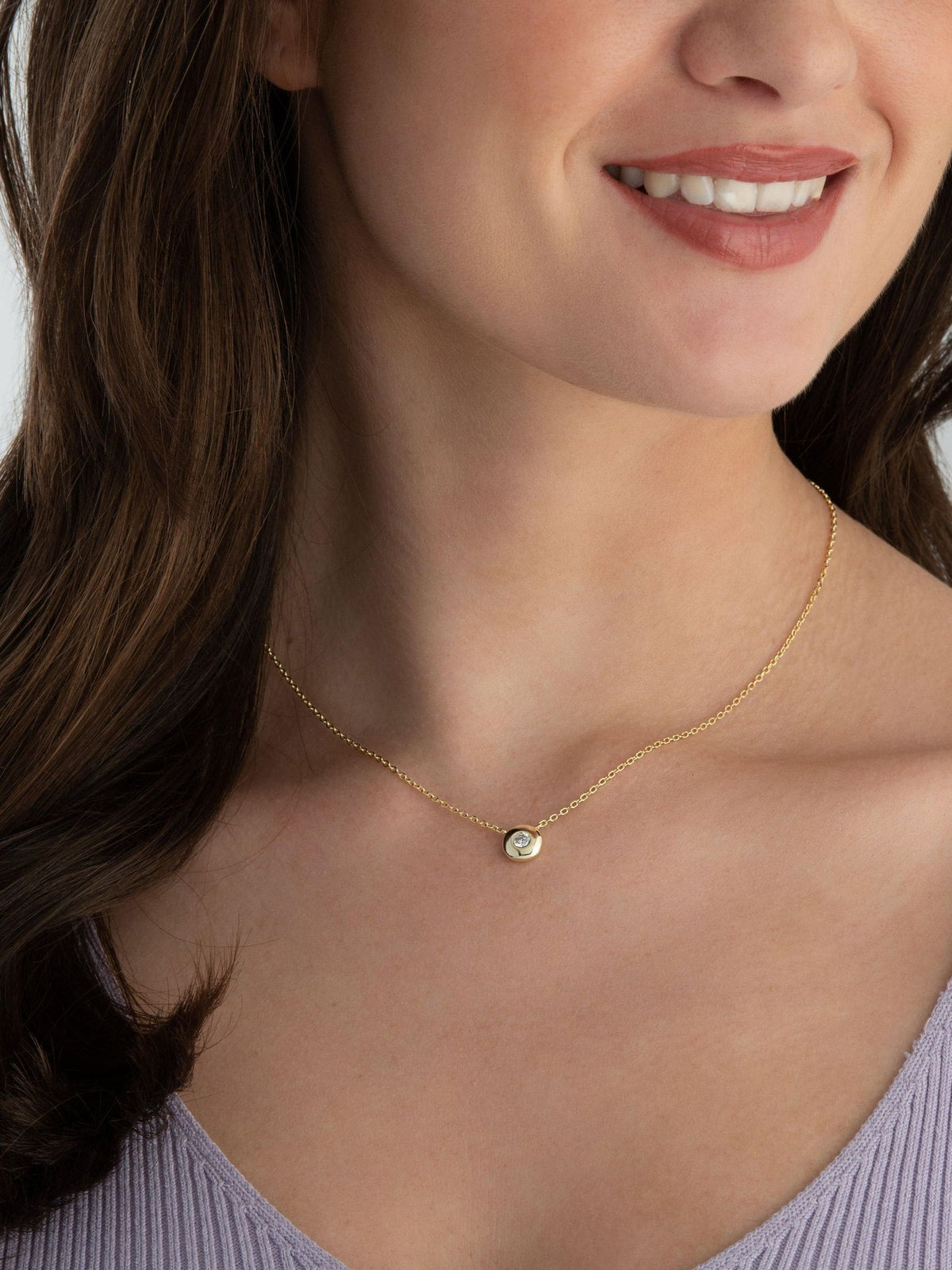 Beaverbrooks yellow gold plated cubic zirconia birthstone necklace, UK version