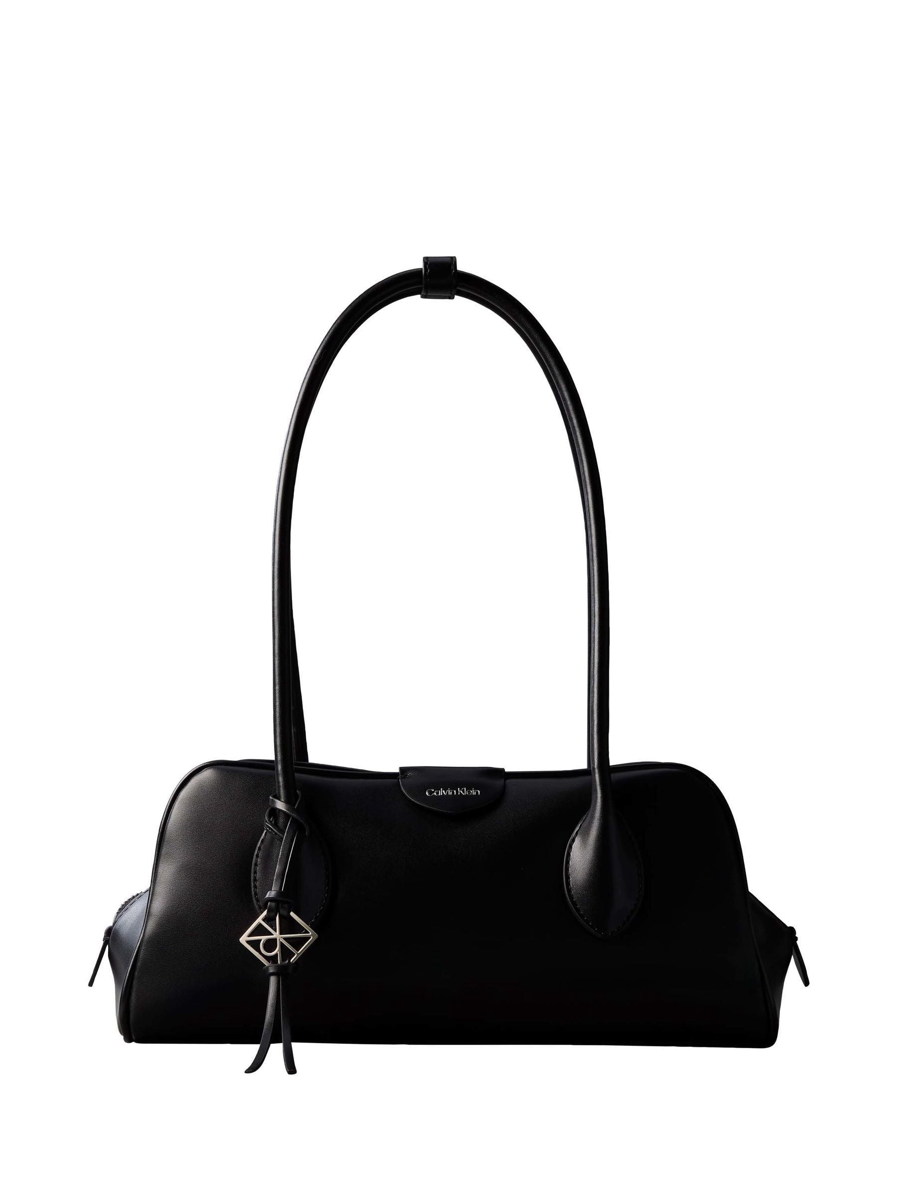 Calvin Klein black shoulder bag with coated fabric, UK version