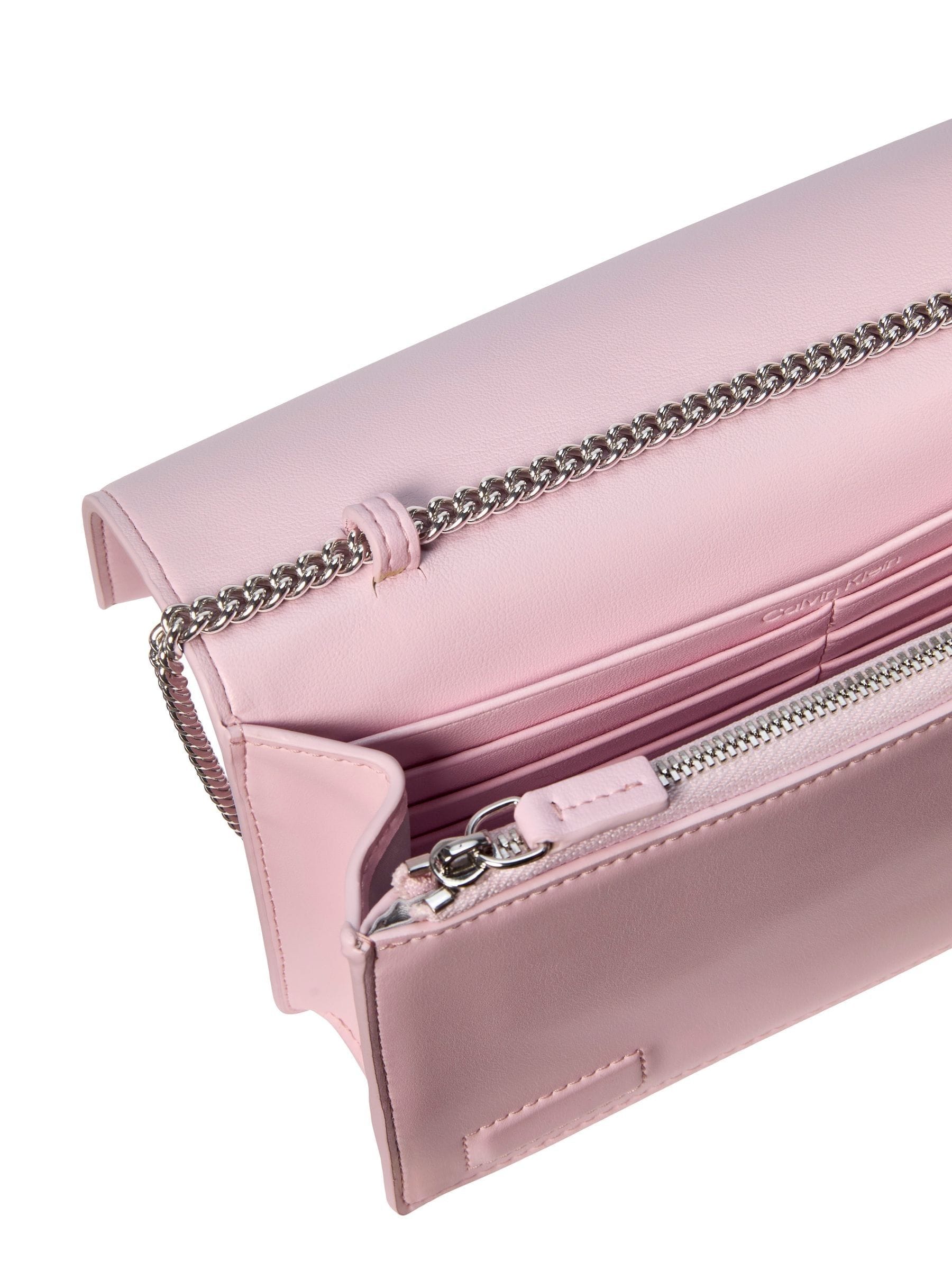 Calvin Klein pink monogram chain wallet, imported from the UK
