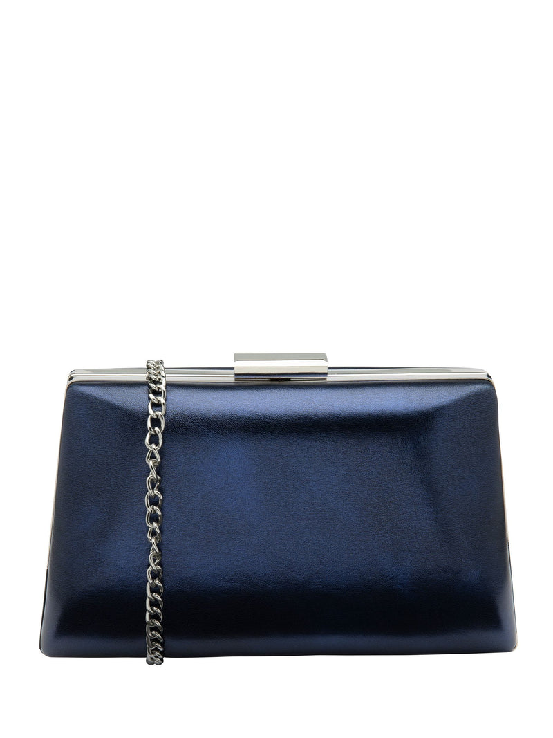 Lotus silver clutch bag with chain, imported from the UK