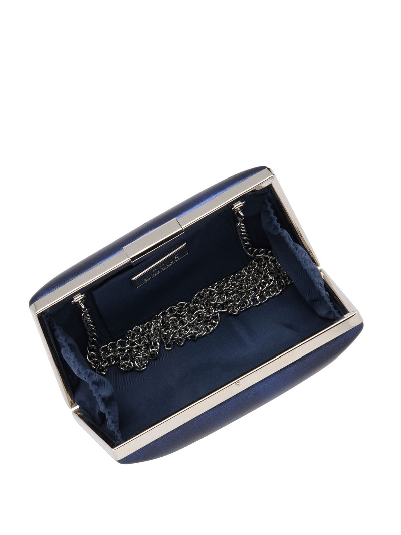 Lotus silver clutch bag with chain, imported from the UK