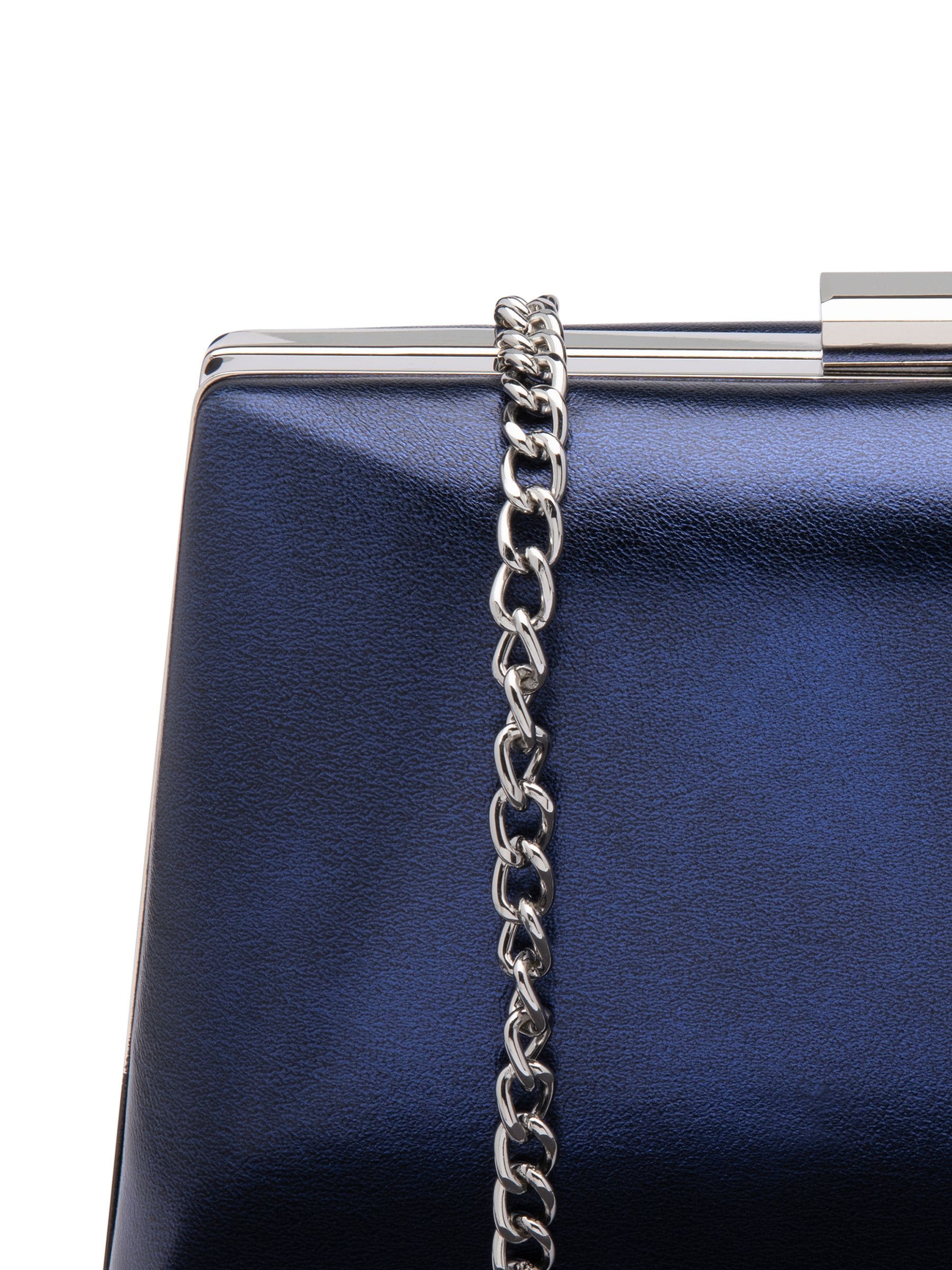 Lotus silver clutch bag with chain, imported from the UK