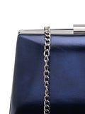 Lotus silver clutch bag with chain, imported from the UK
