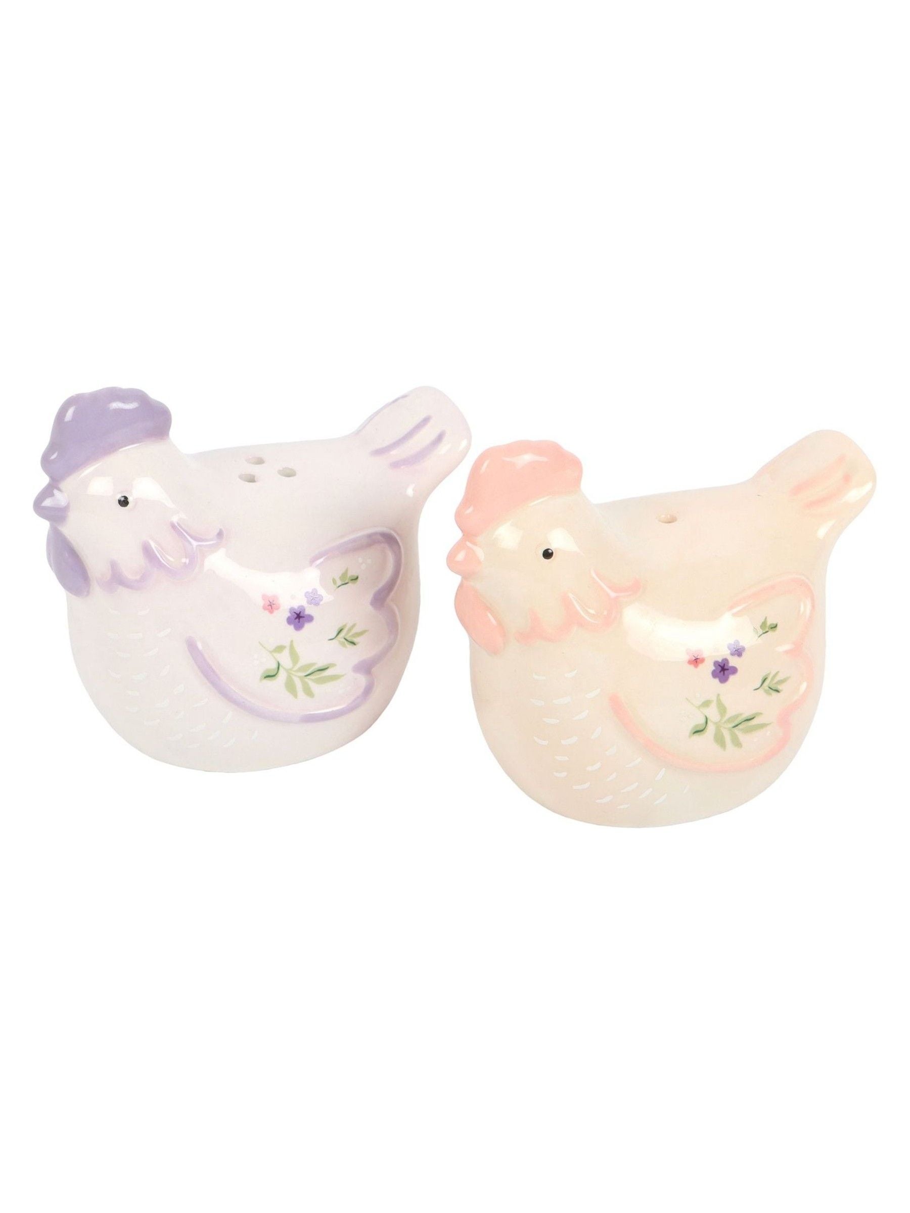Something Different hen salt and pepper shakers ceramic pastel (British brand)