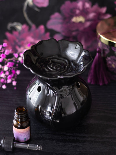 Next Something Different Black Rose Ceramic Oil Burner- Buy online at McGrocer
