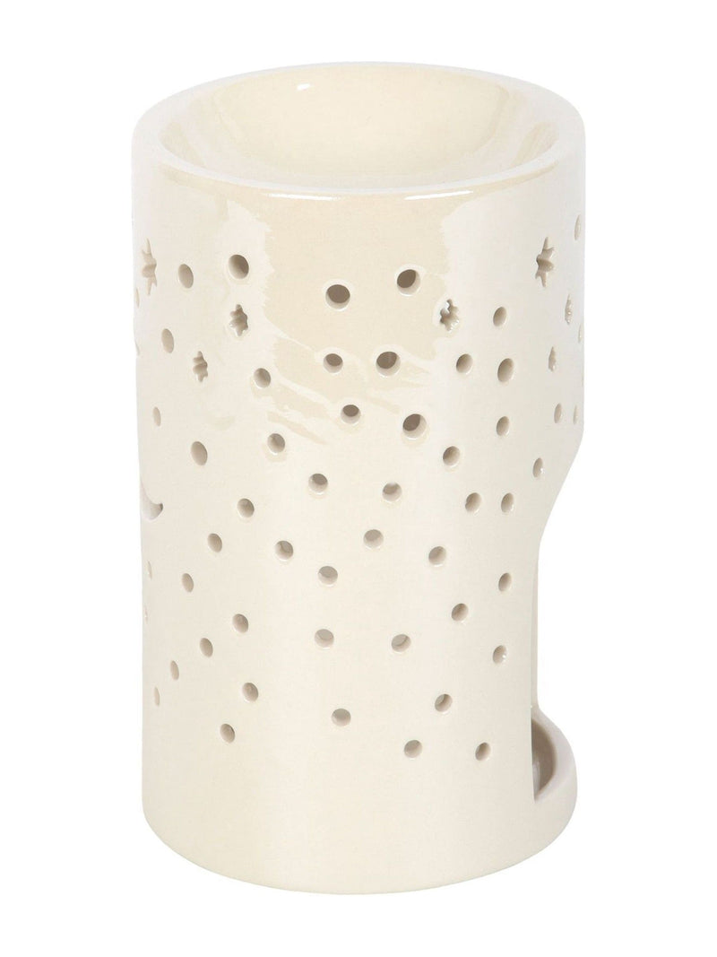 Something Different white iridescent moon pillar oil burner, UK version