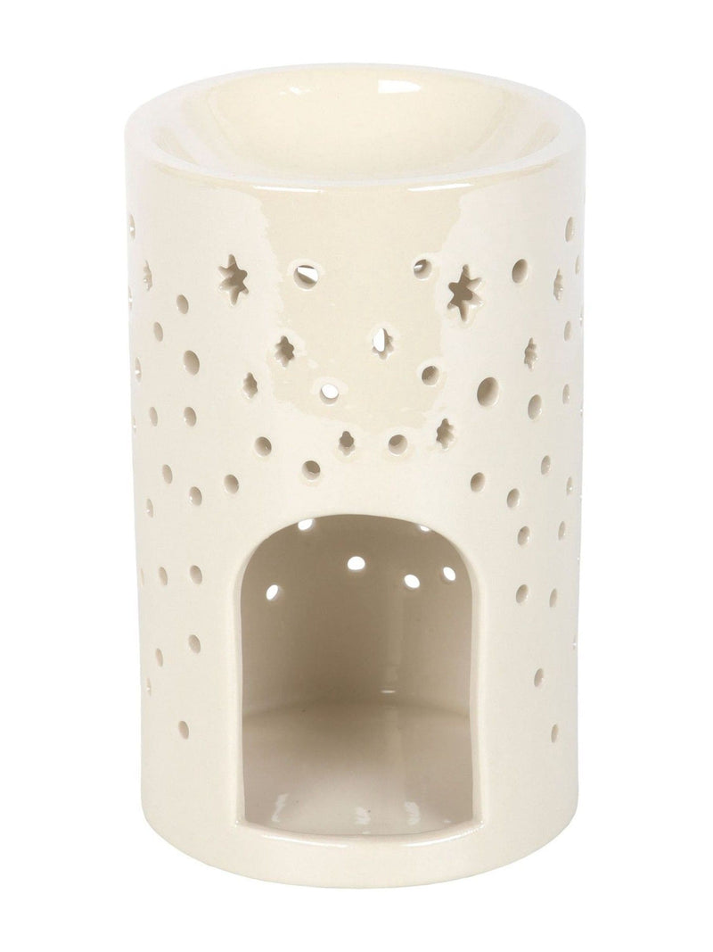 Something Different white iridescent moon pillar oil burner, UK version